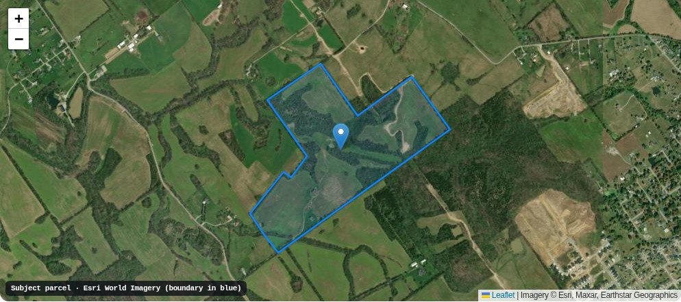 Satellite — subject farm parcel with boundary